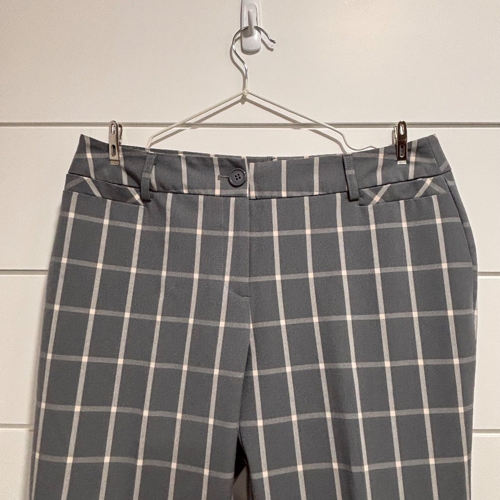 Cleo petites Everybody ankle pants grey and white size 10 petite - Picture 4 of 11